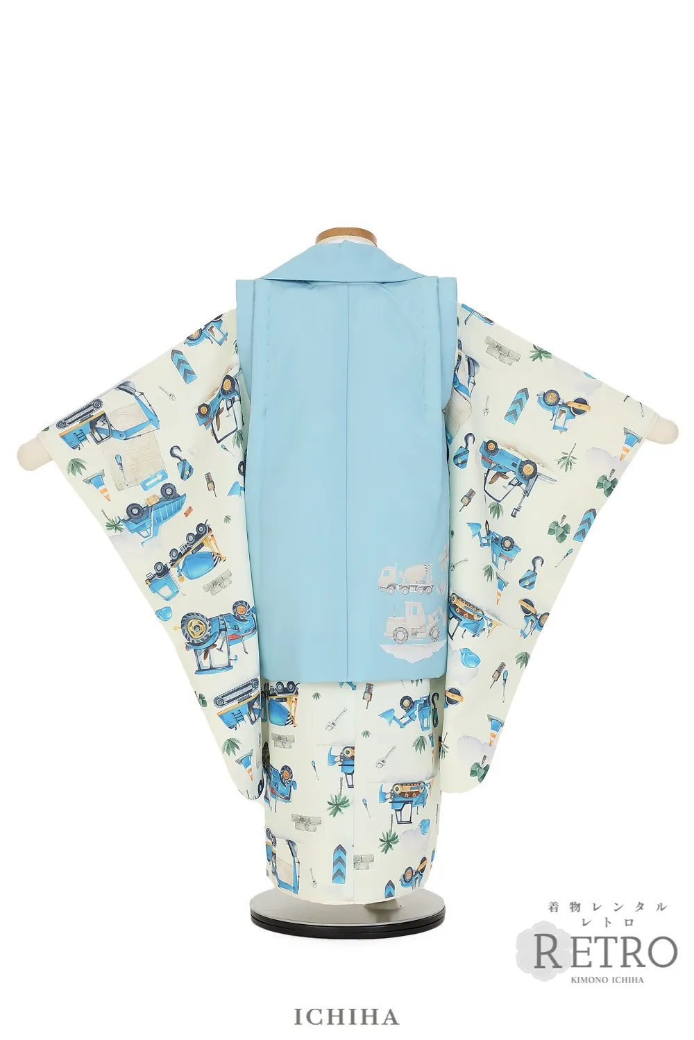 働く車ユンボ・ブルドーザー・ミキサー車柄